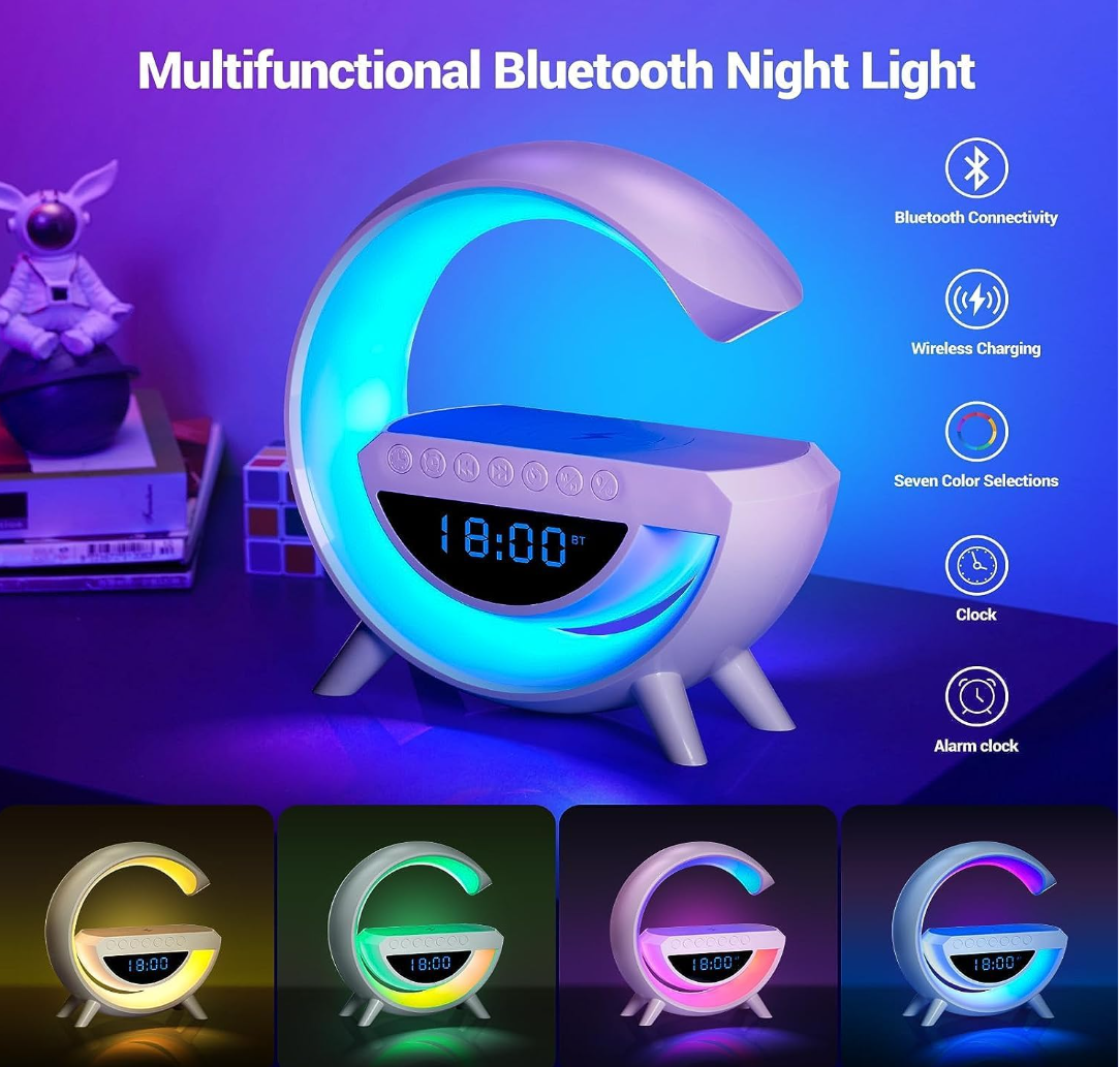 🔊 LED Wireless Charging Bluetooth Speaker & Night Lamp – The Ultimate All-in-One Companion!