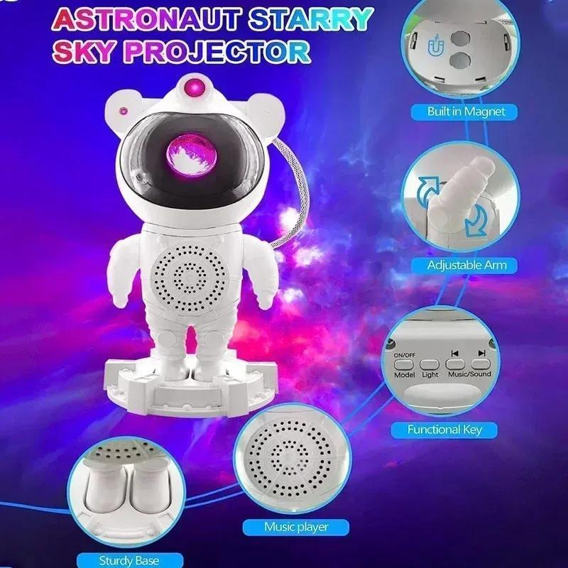 🚀 Astronaut Galaxy Star Projector Lamp – Transform Any Space into a Cosmic Wonderland!